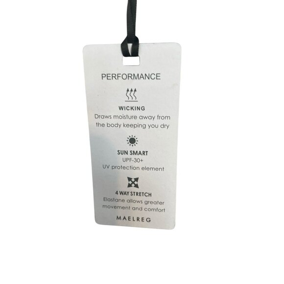 MAELREG Performance 1/4 Zip Pullover Top Tan Black UPF30+ Moisture Wicking L NWT - Picture 5 of 6